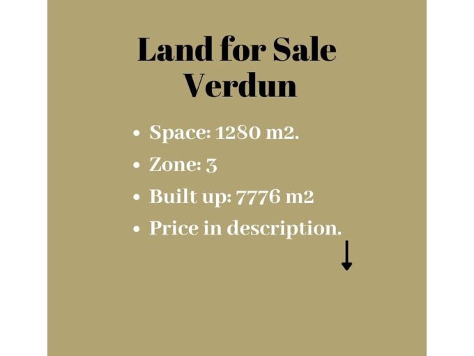 Exclusive!! Prime Location Unique Land For Sale in Verdun