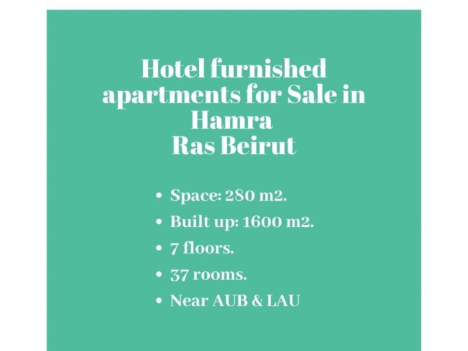 Hotel Furnished Apartments for Sale in Hamra -Ras Beirut