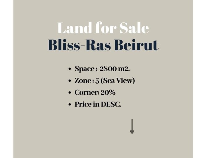 Land for Sale in Bliss- Ras Beirut: