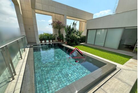 private pool for the penthouse for sale in achrafieh