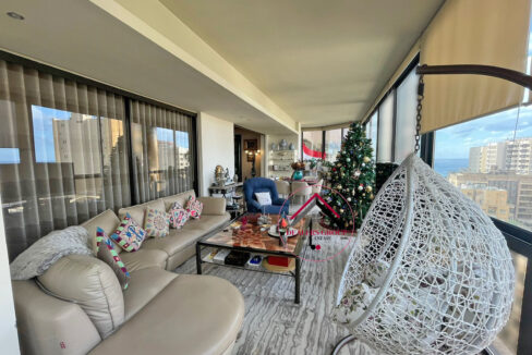 High Floor apartment for sale in Ras Beitut with part Sea View