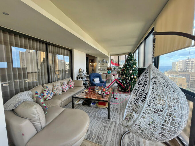 High Floor apartment for sale in Ras Beitut with part Sea View