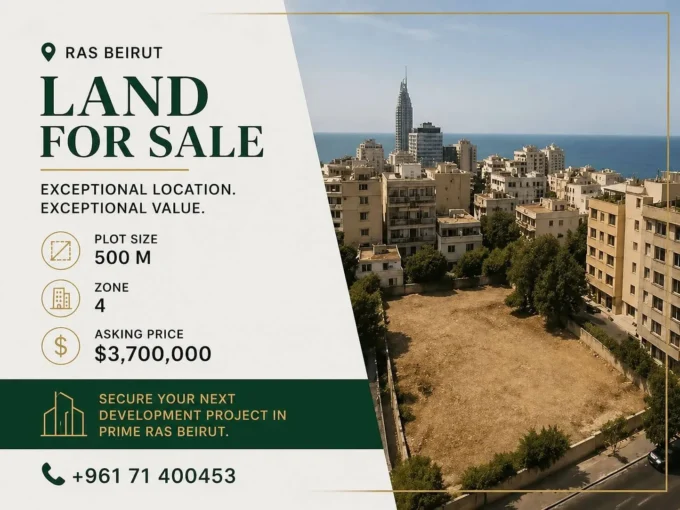 Exceptional Land Opportunity in Prime Ras Beirut